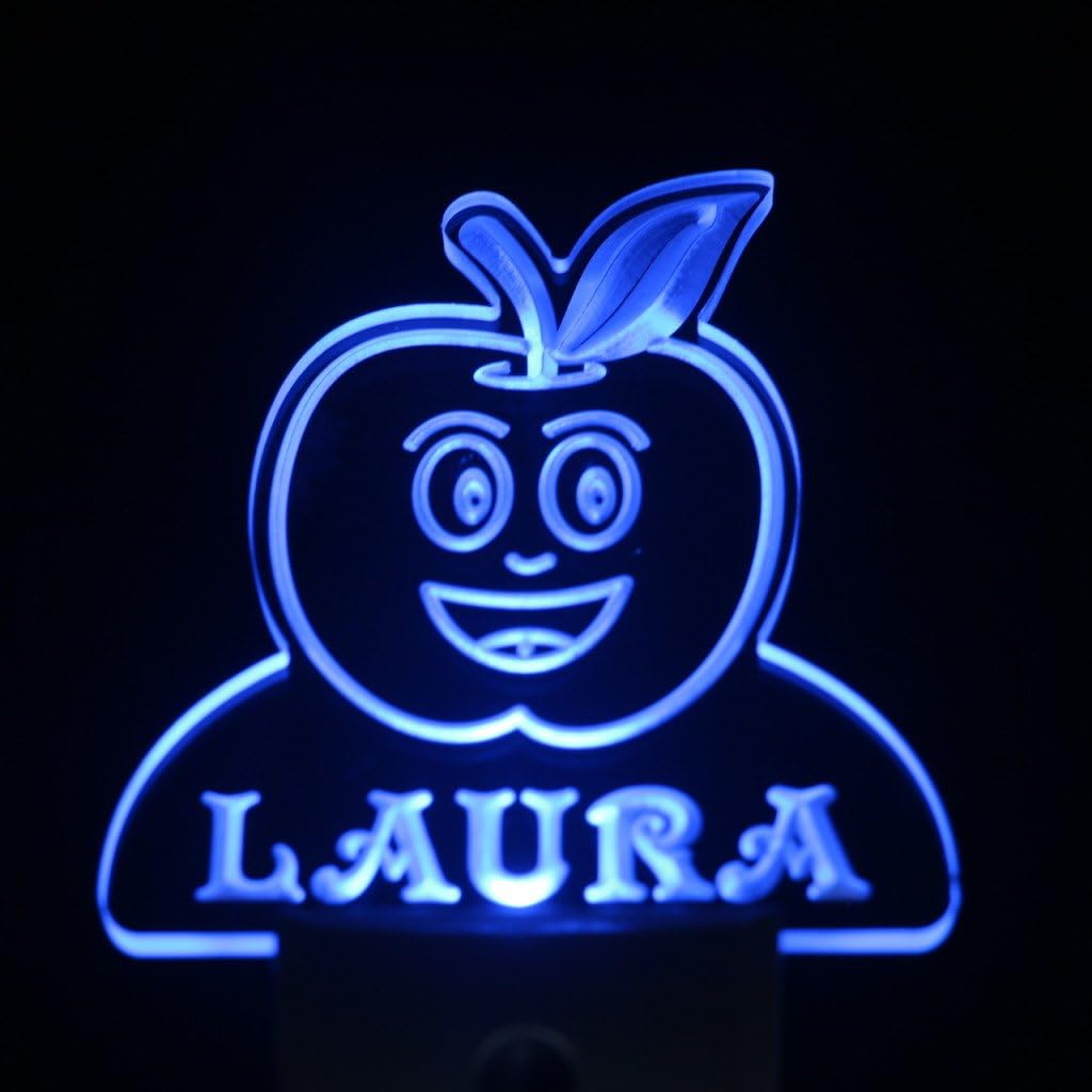 ADVPRO ws1040-tm Apple Fruit Personalized Night Light Baby Kids Name Day/Night Sensor LED Sign