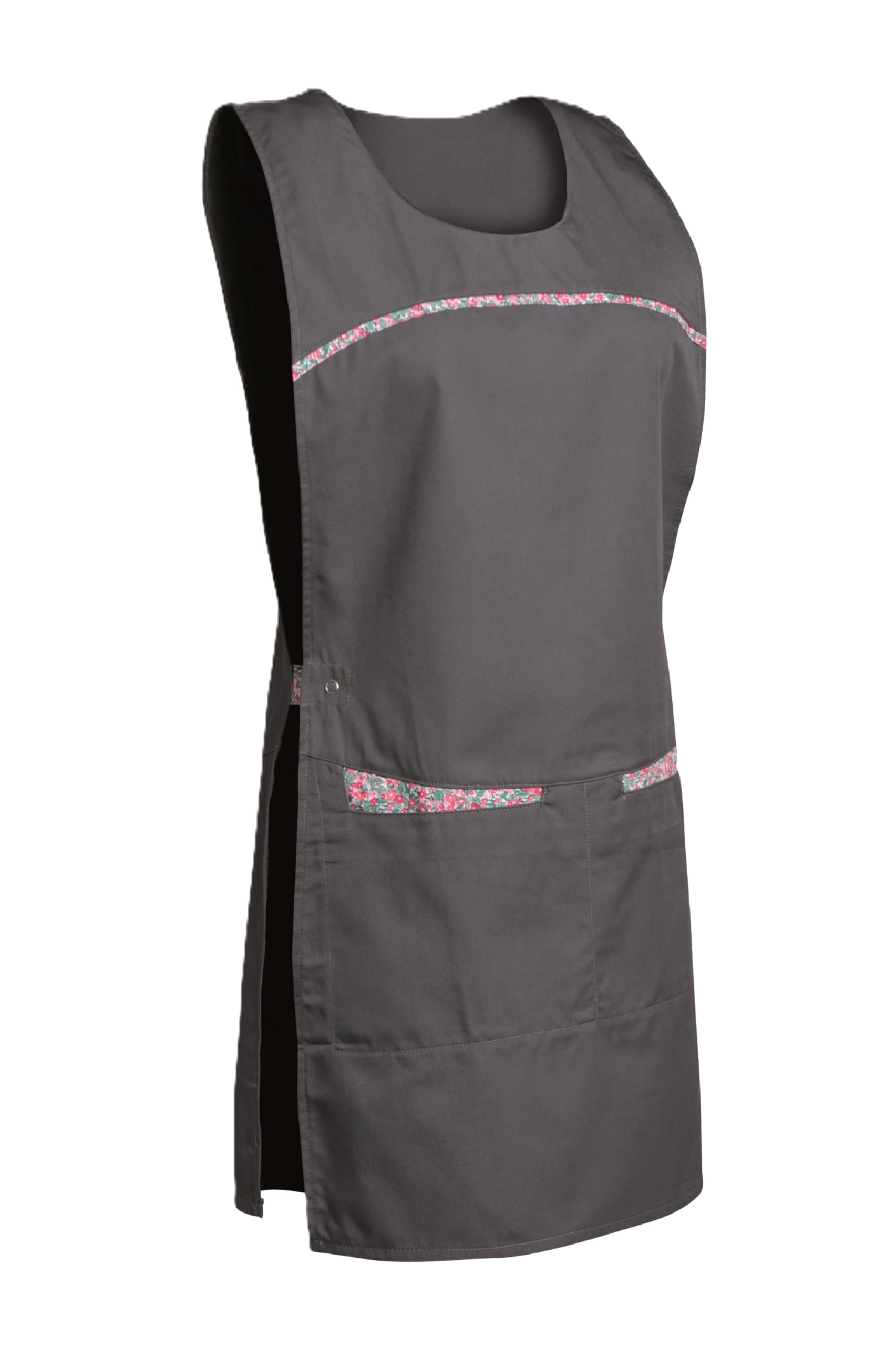SNV tablier ménage femme Chasuble médicale avec 2 poches droite basse Tablier professionnel adulte médicale - réglable par pattes boutons pressions Polyester/coton