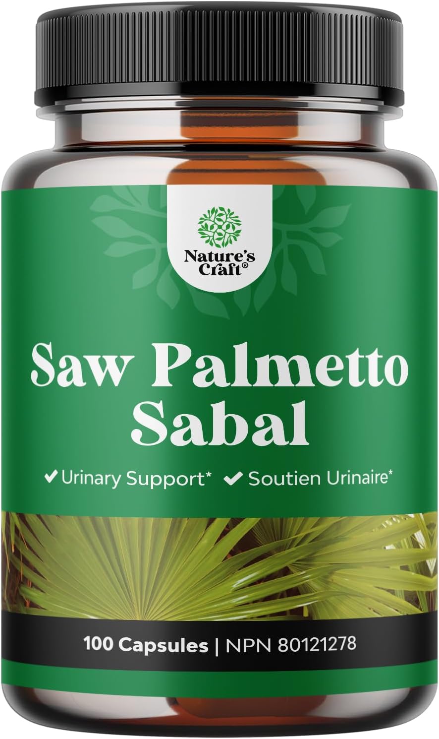 Saw Palmetto for Men - Herbal based Prostate Supplement for men with DHT Blocker - 100 Capsules Saw Palmetto Extract for Prostate and Hair Health - Men's Health Capsules