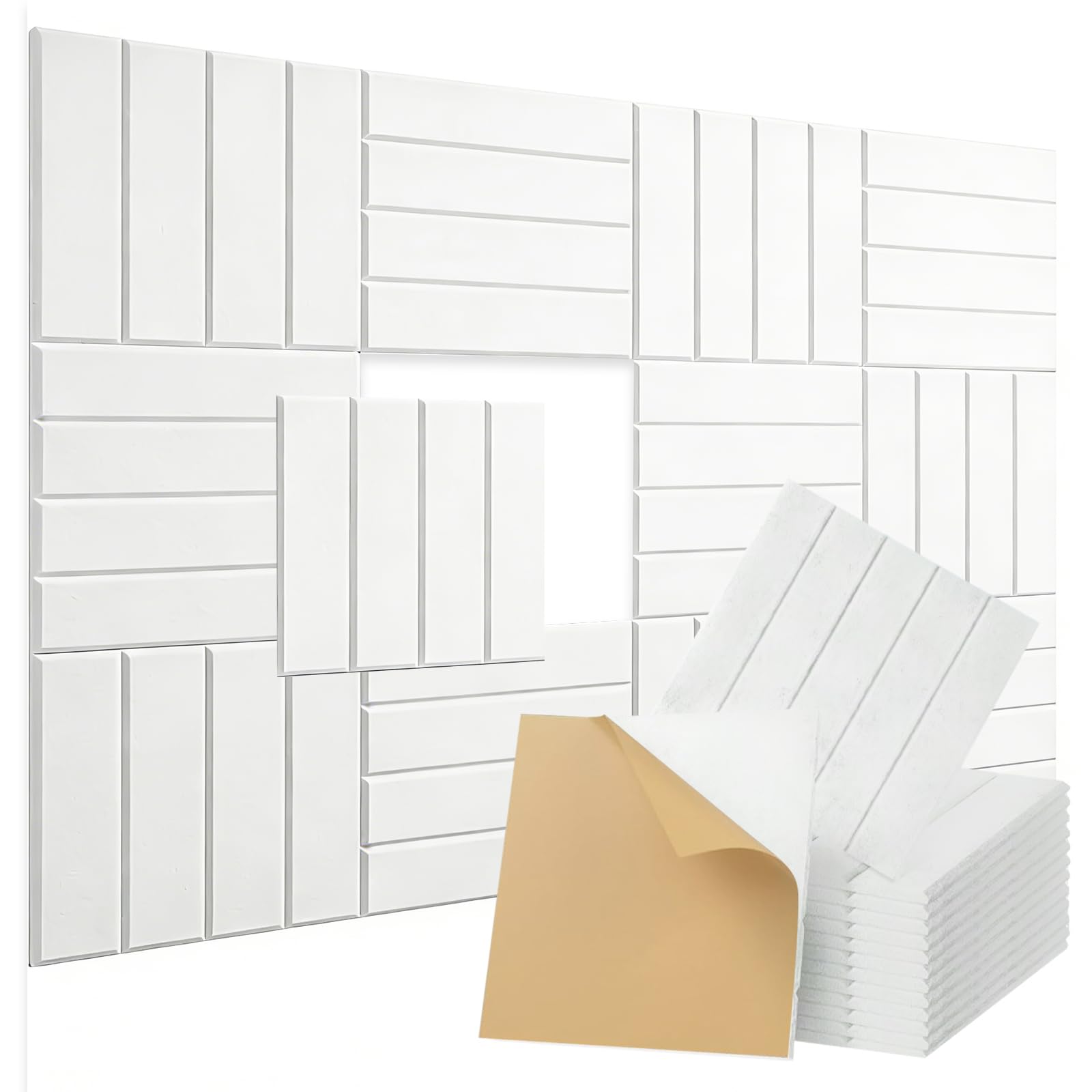 Mousse acoustique blanche de studio lot de 12 panneaux carrés pour mur 30x30cm