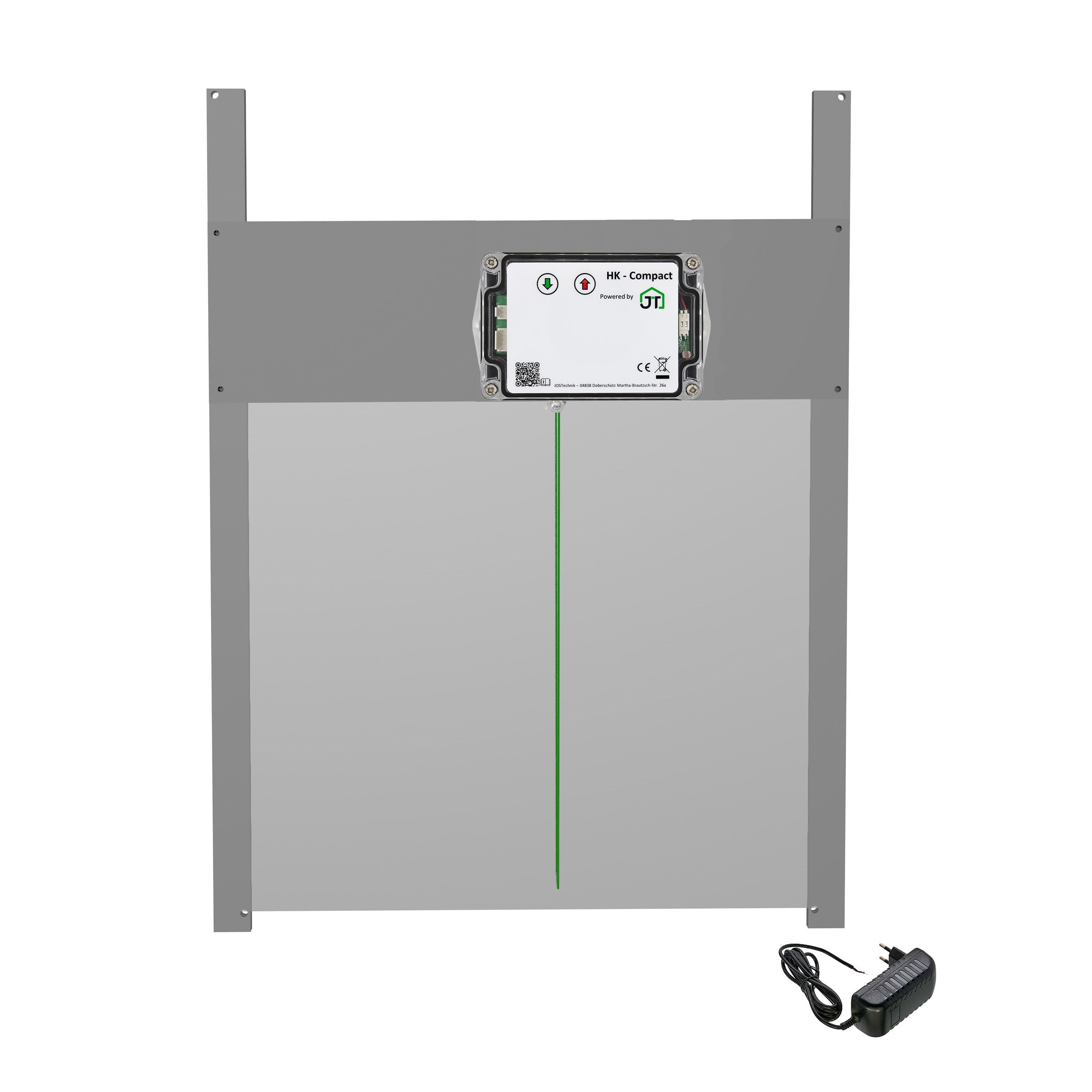 JOSTechnik - HK-Compact 420x370 Rahmengerät; HK-C-RB Hühnerklappe mit Lichtsensor und Selbstverriegelung 12V; automatische Hühnertür; Dämmerungsgesteuert in verschiedenen Klappengrößen (420x370)