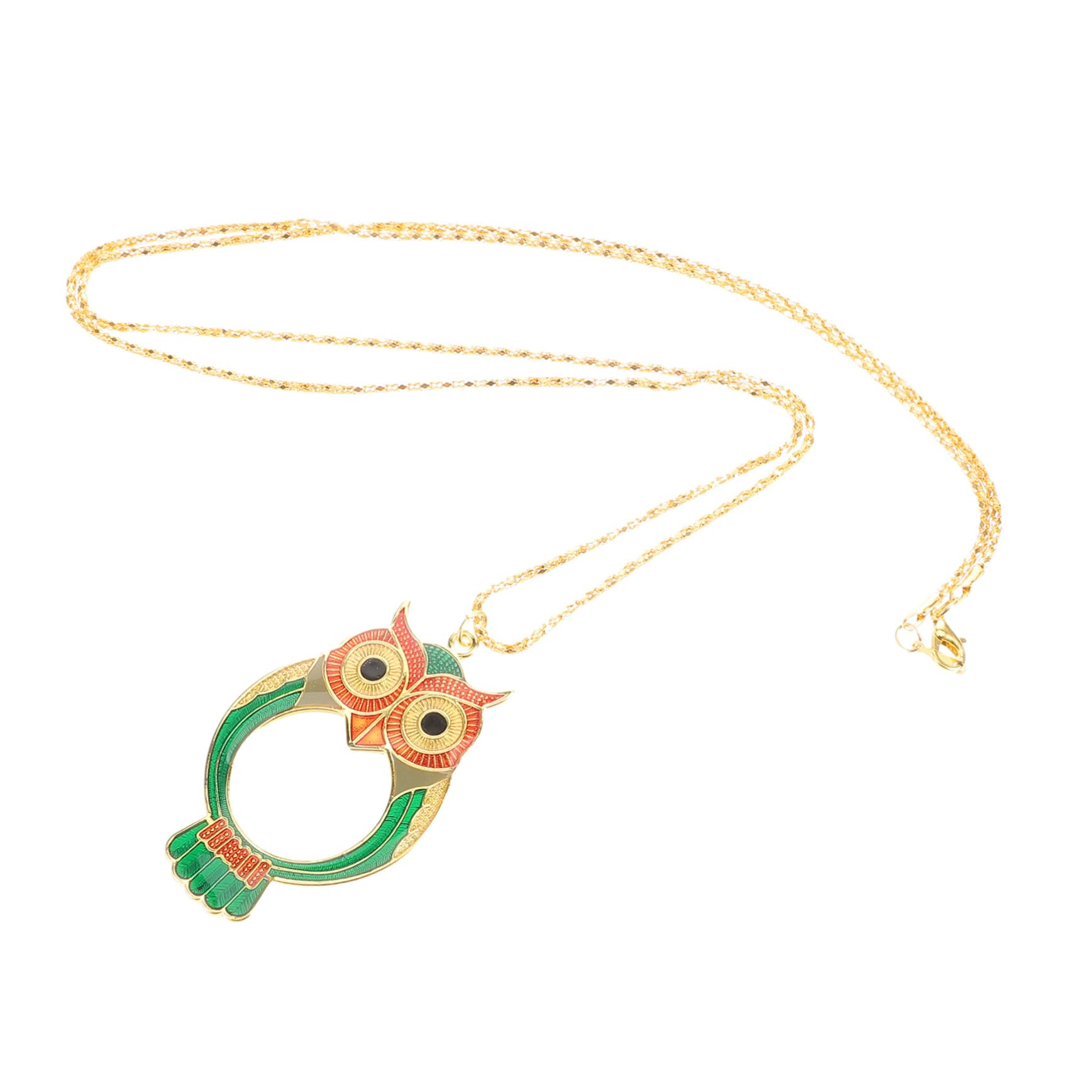 Holibanna Vintage Owl Pendant Magnifier Necklace Reading Glass for Women Decorative Jewelry for Wear Lightweight and Stylish Accessory