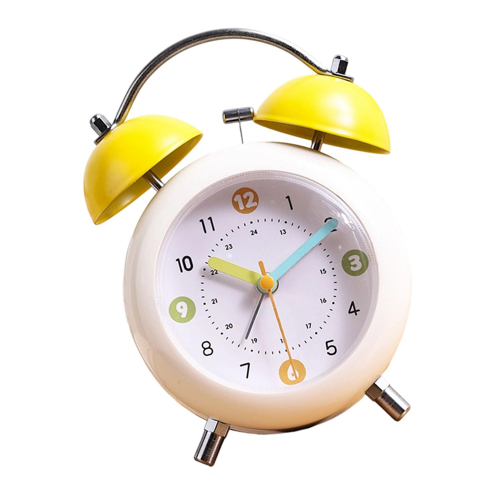 Kaeltsyn Yellow Drum Shaped Alarm Clock Easy To Set And Operate With Retro Look Design For Daily Use High Accuracy Bedside Clock