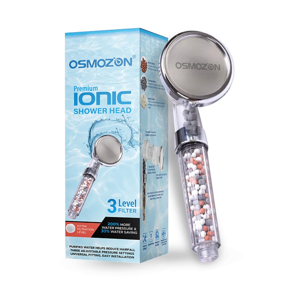 Ionic Filtered Shower Head, Rainfall Powerful Filter for Dry Skin & Hair Fall Solution, High Pressure Showerheads for The Bathroom Accessories, Purifies Water (Classic)