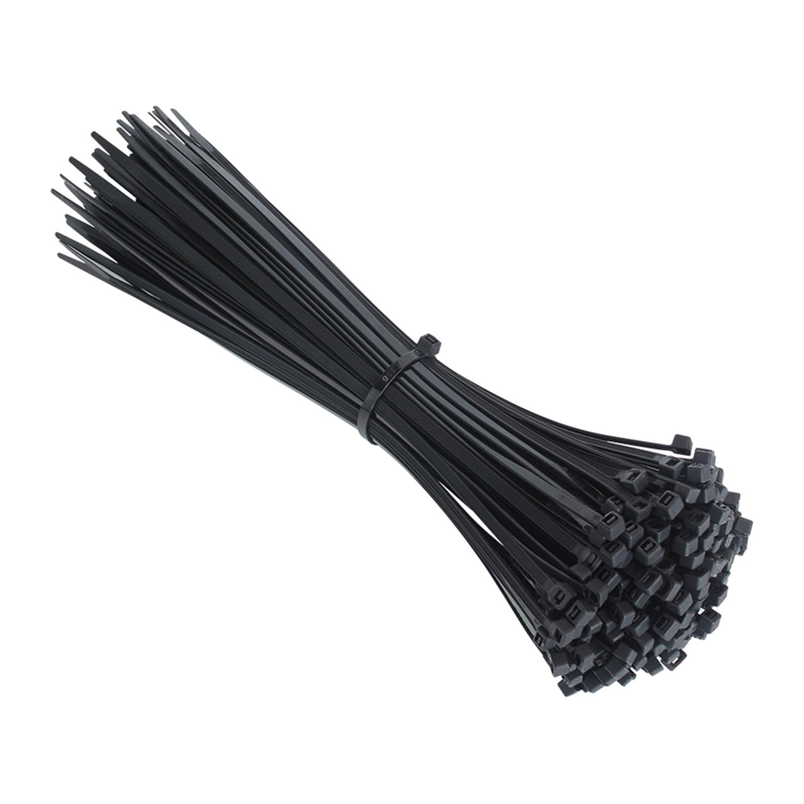 Nylon Cable Tie Buckle， Black Nylon Self-Locking Cable Ties, 3x100-5x400mm, 100 Pcs(4x200 100pcs)