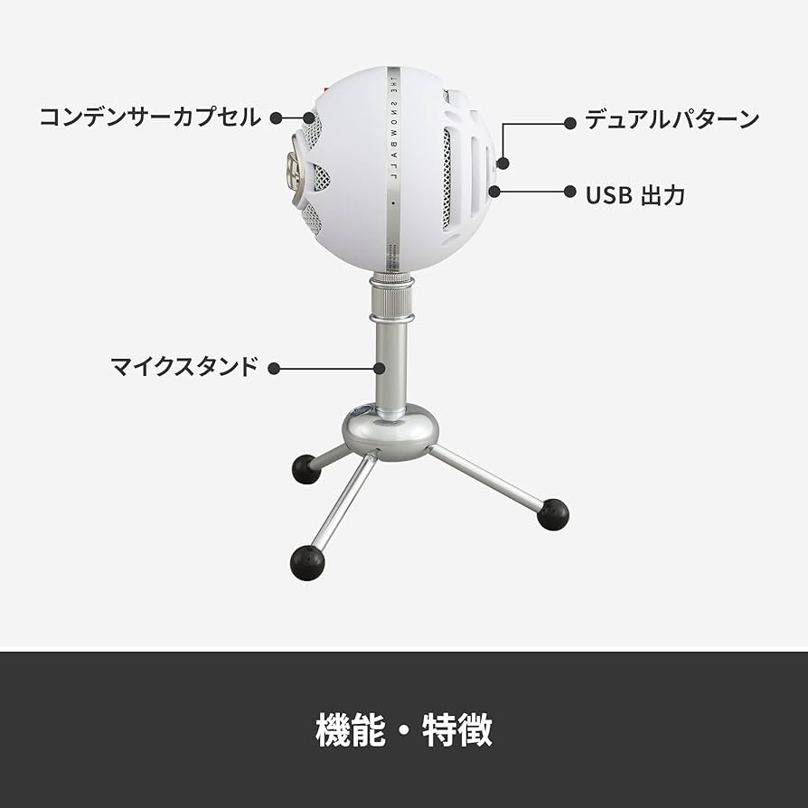 Amazon.co.jp: Logicool G Blue Snowball BM250W USB ゲーミングマイク