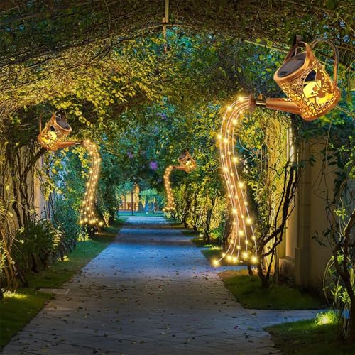 Lampe solaire arrosoir de jardin en métal de qualité supérieure pour une cour élégante - 3