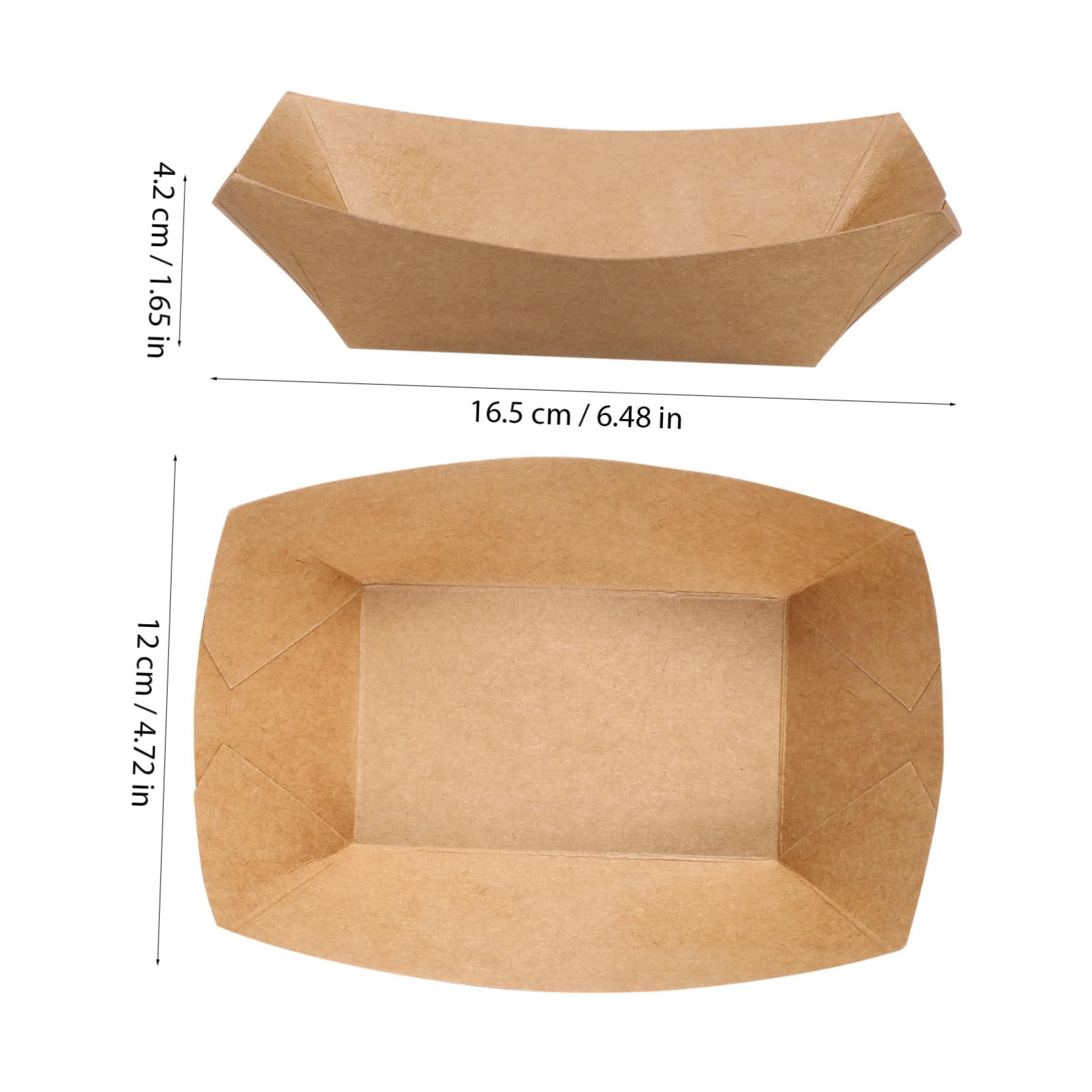 PEPLAYTAL 50Pcs Paper Serving Trays Leak Finger Food Plates for Parties Versatile Food Containers for Hot Dogs Barbecues Desserts for Catering and Gatherings