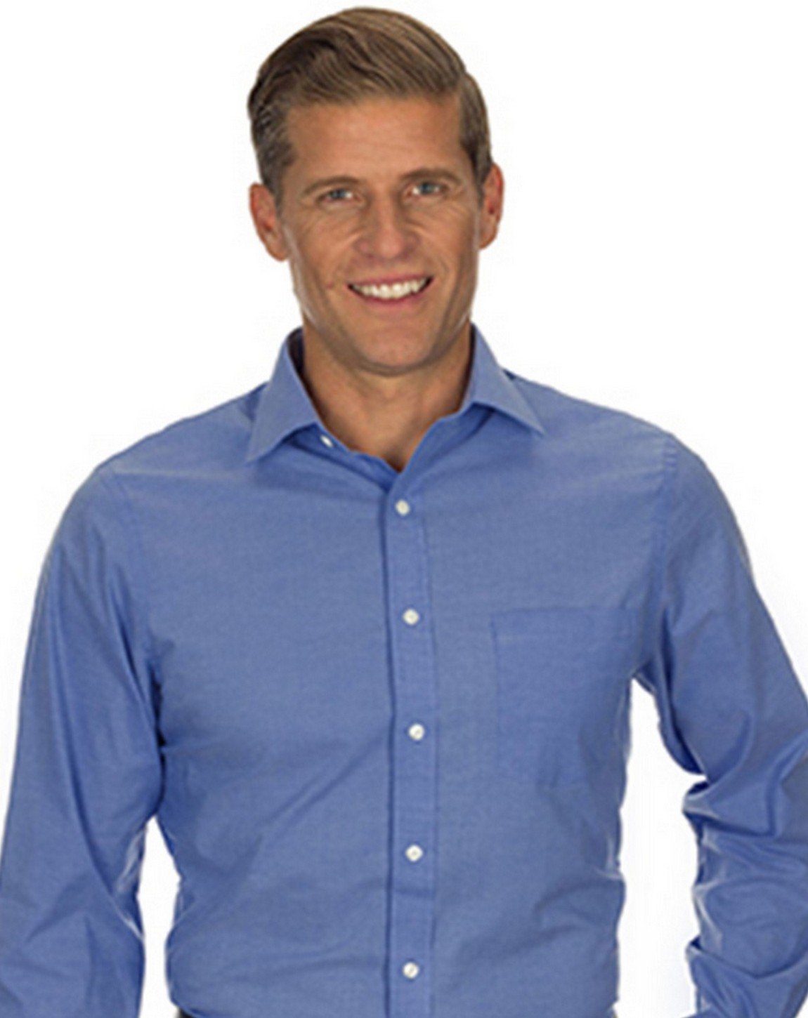 Long-Sleeve Stretch Pinpoint Oxford (V0237)