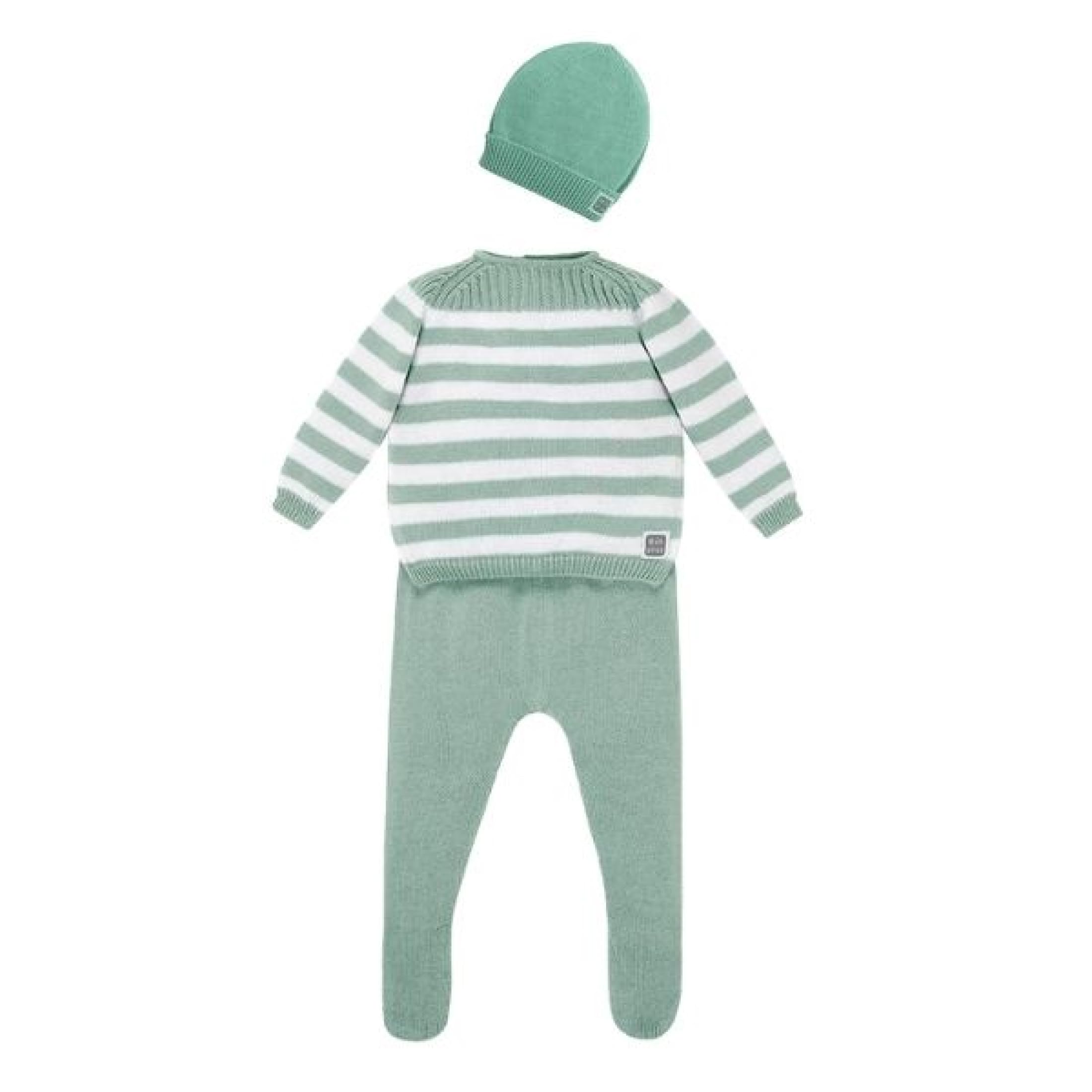 MINUTUS Conjunto Bebé Cabrera con Gorro, Primera Puesta, Ropa Recién Nacido, Jersey y Polaina 100% Algodón, 3 Piezas