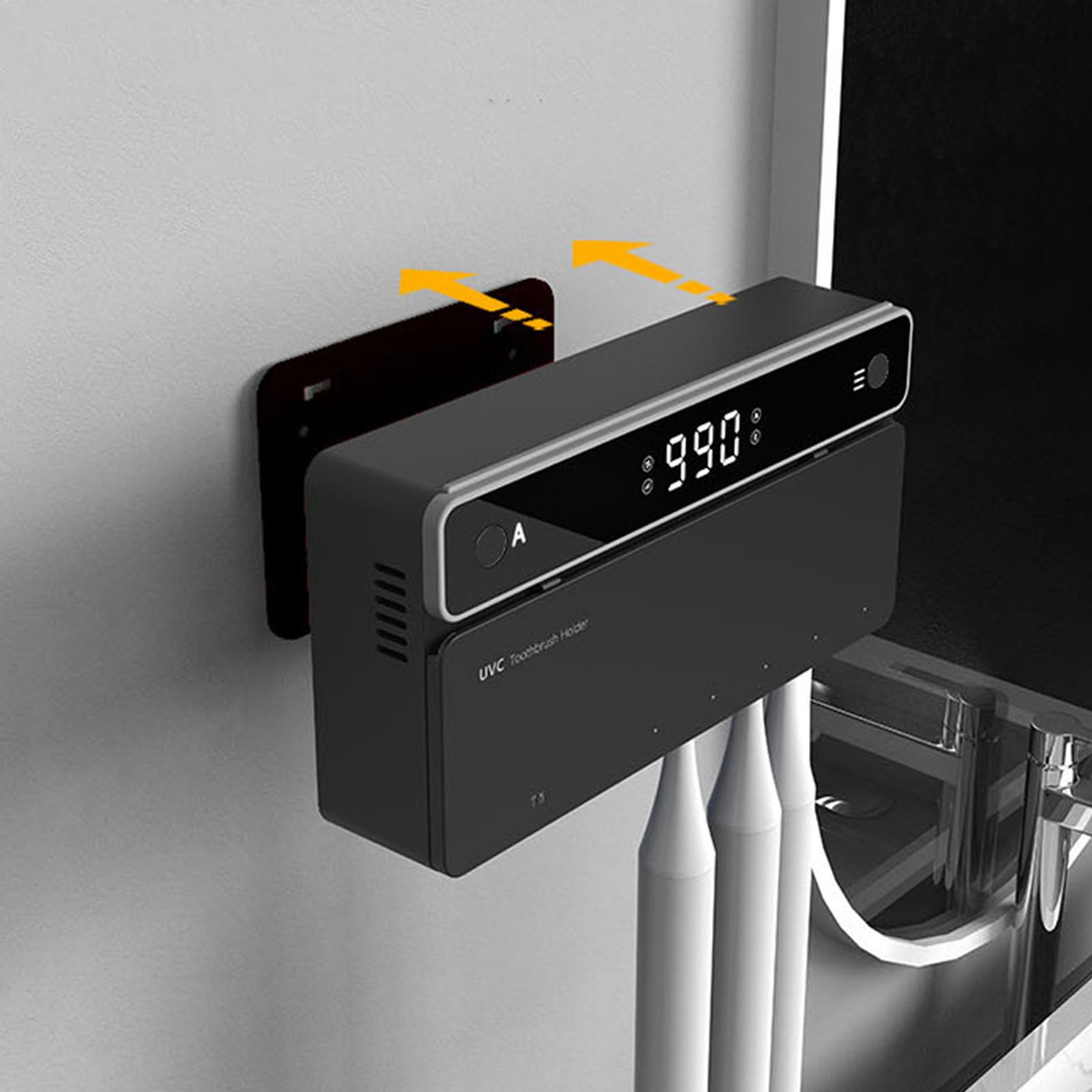 Soporte esterilizador portátil para cepillo de dientes con secado de aire caliente para uso doméstico y hotelero, montado en la pared