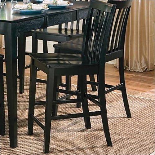 Pines Slat Back Counter Height Chairs Black (Set of 2)