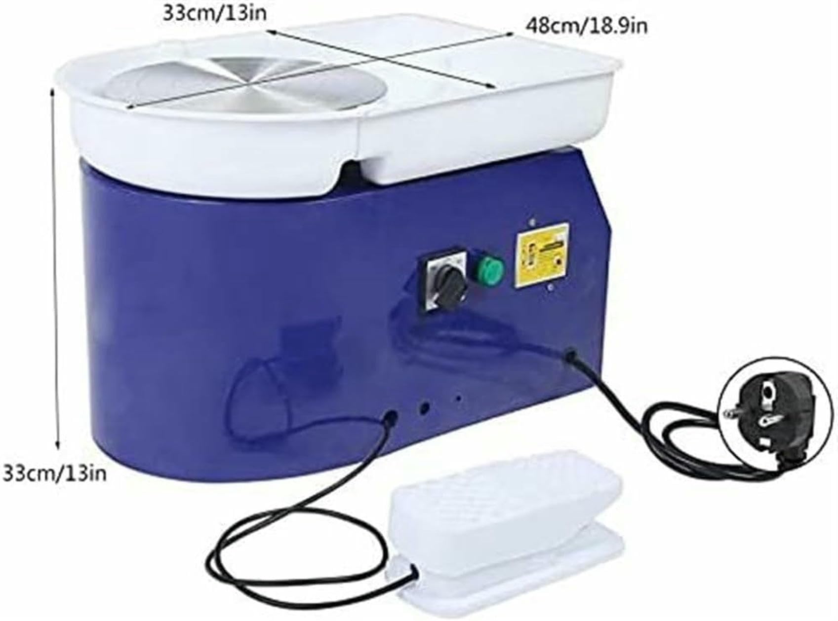 Torna in Ceramica Elettrica Senza Scope da 350 W E 24 Cm per Studenti E Fan. Tornio in Ceramica Elettrica per Argilla ~/
