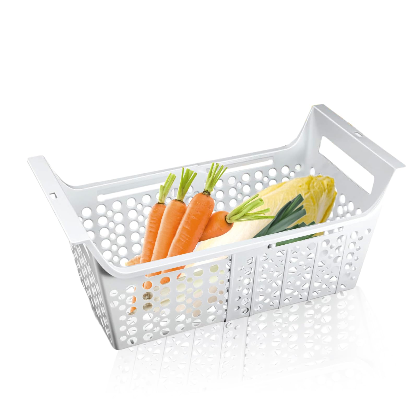 Stackable Storage Containers 2-Pack Deep Freezer Organizer Bins - Stackable Chest Freezer Storage With Handles Freezer Baskets For Chest Freezer