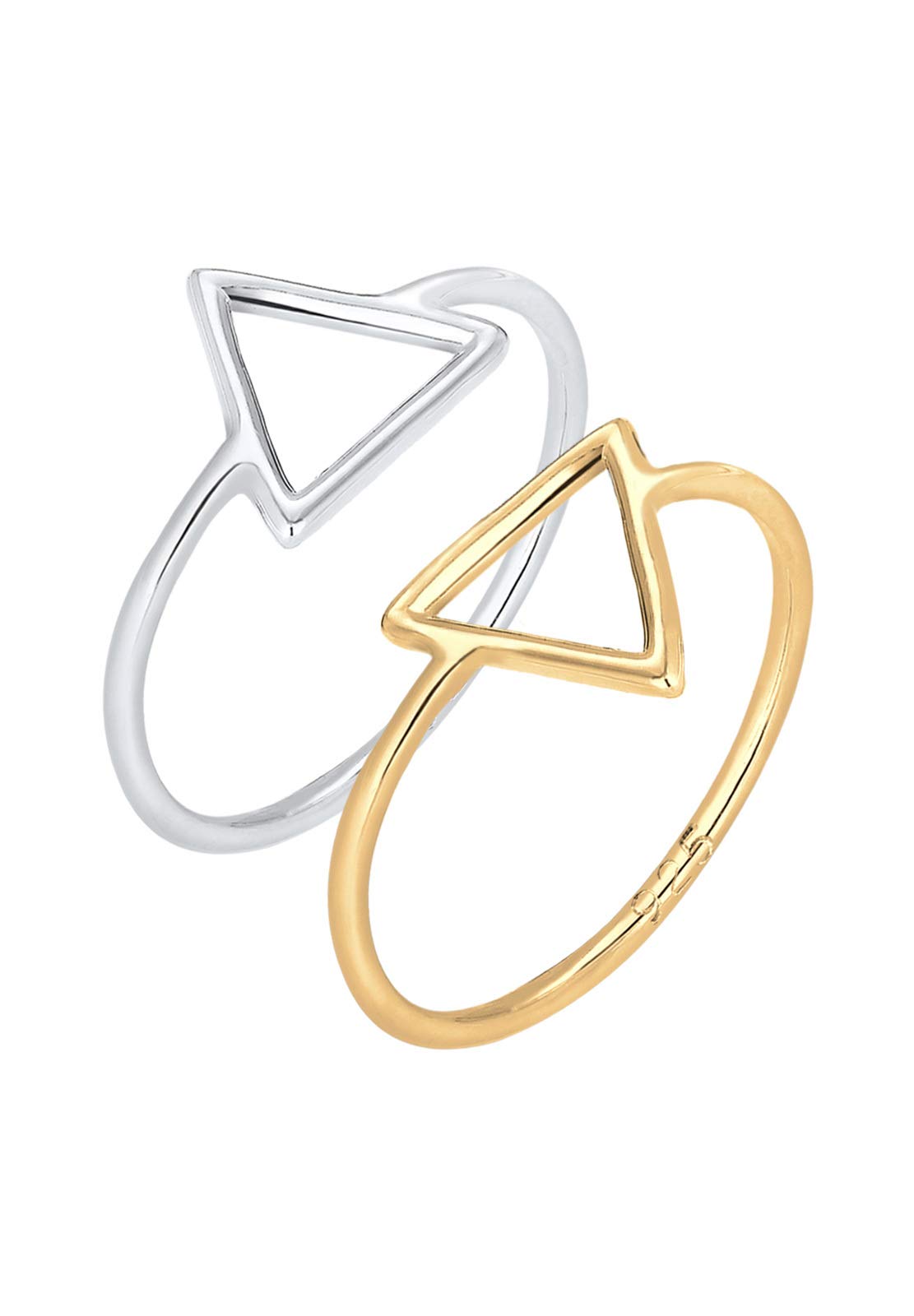 Elli Women's 925 Sterling Silver Triangle Shape Ring, Size P