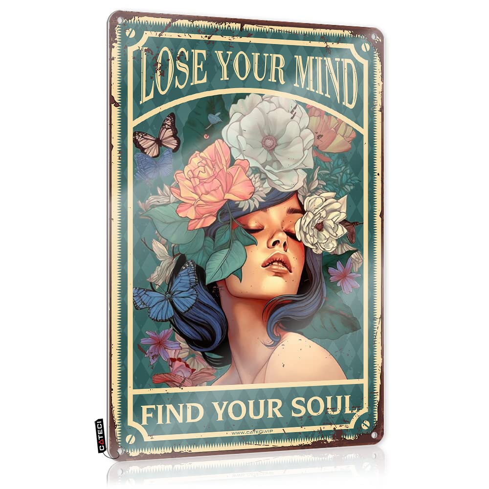MWFKKADDB Vintage Metal Tin Sign Lose Your Mind Find Soul Tin Sign In Session For Therapistsfunny Decoroffice Suppliesmens Decor Sign Decor Home Bar Metal Signs(30X40CM)