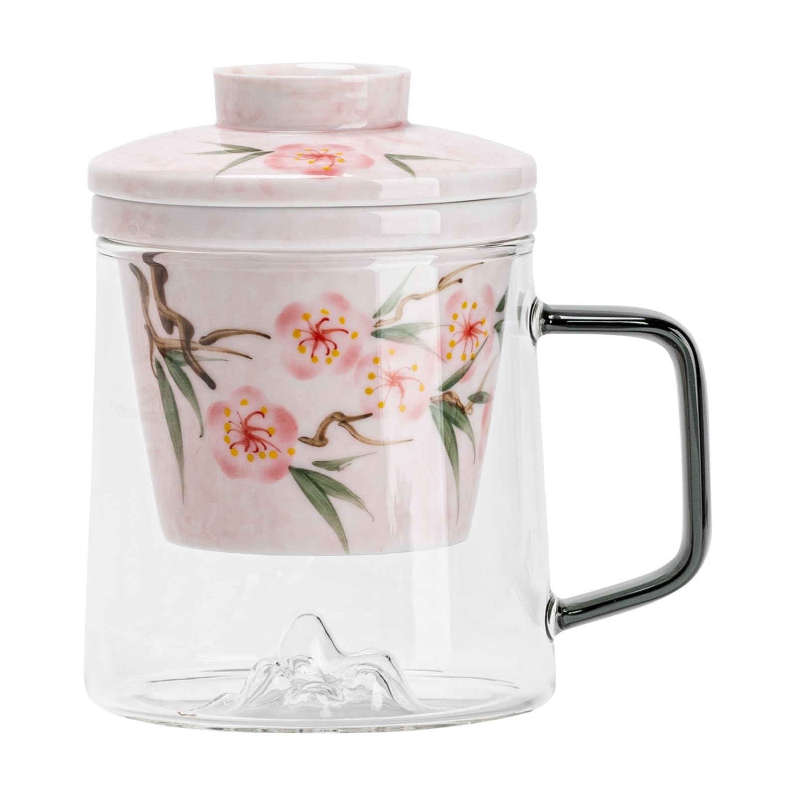 Tasse à thé en céramique avec filtre à infuseur amovible et couvercle assorti, tasse à café en céramique for thé en vrac, verres quotidiens unisexes adaptés comme cadeau