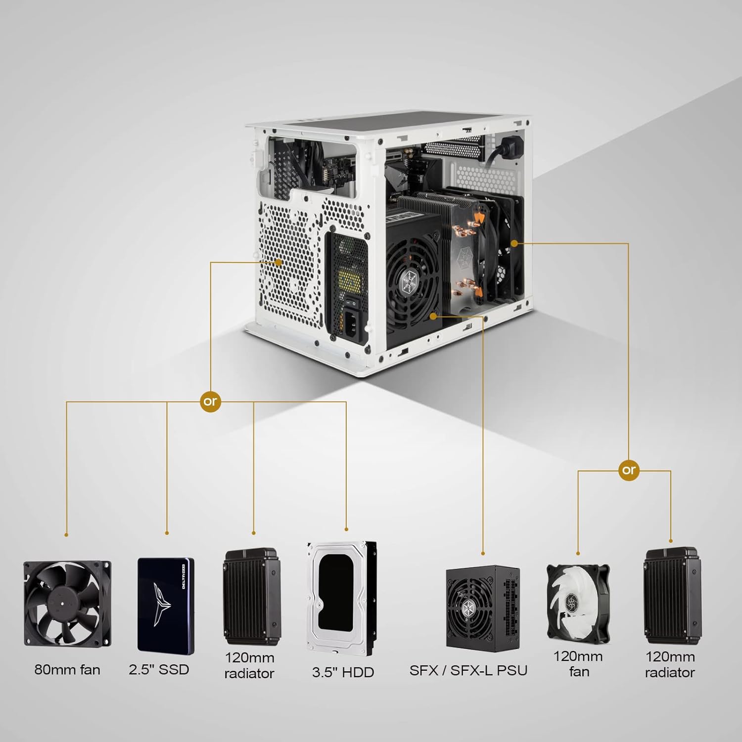 SilverStone Technology SUGO 16, Black, Mini-ITX Cube Chassis with All Steel Construction, SST-SG16B (Black)