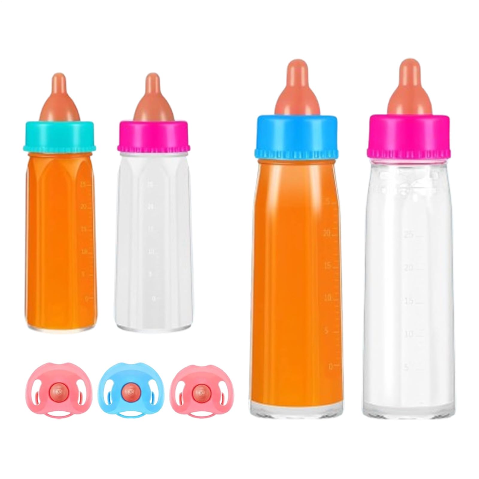 Doll Magic Milk Bottle - 7-Piece Dolls Feeding Set for Reborn | Milk Bottle Feeding Set with Pacifier, Pretend Play Toy | Safe Colorful Dolls Accessories Fun Interactive Feedings Sets