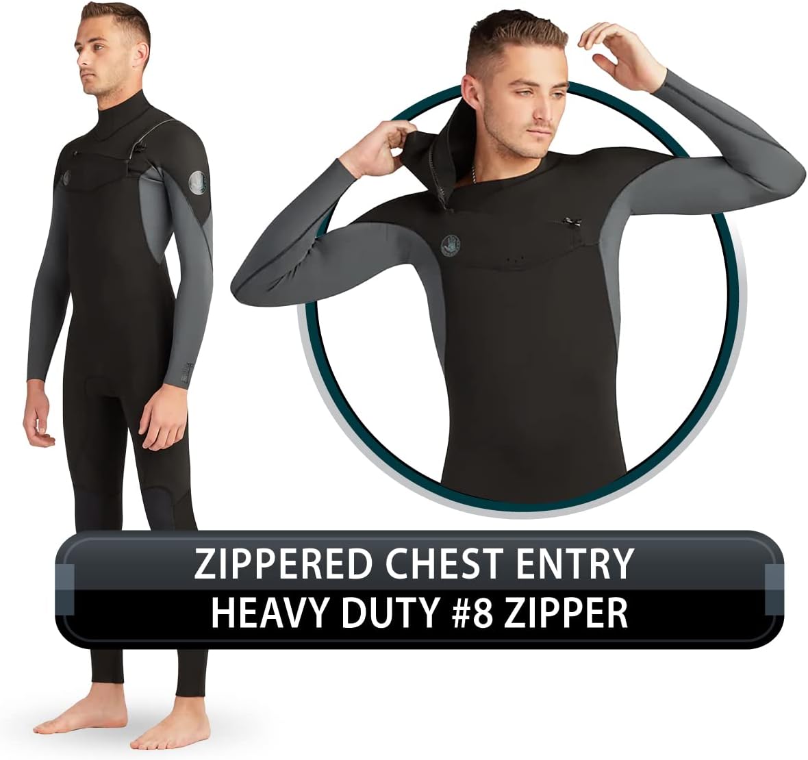 Body Glove Men's Phoenix 3/2mm Chest-Zip Long Sleeve Full Wetsuit