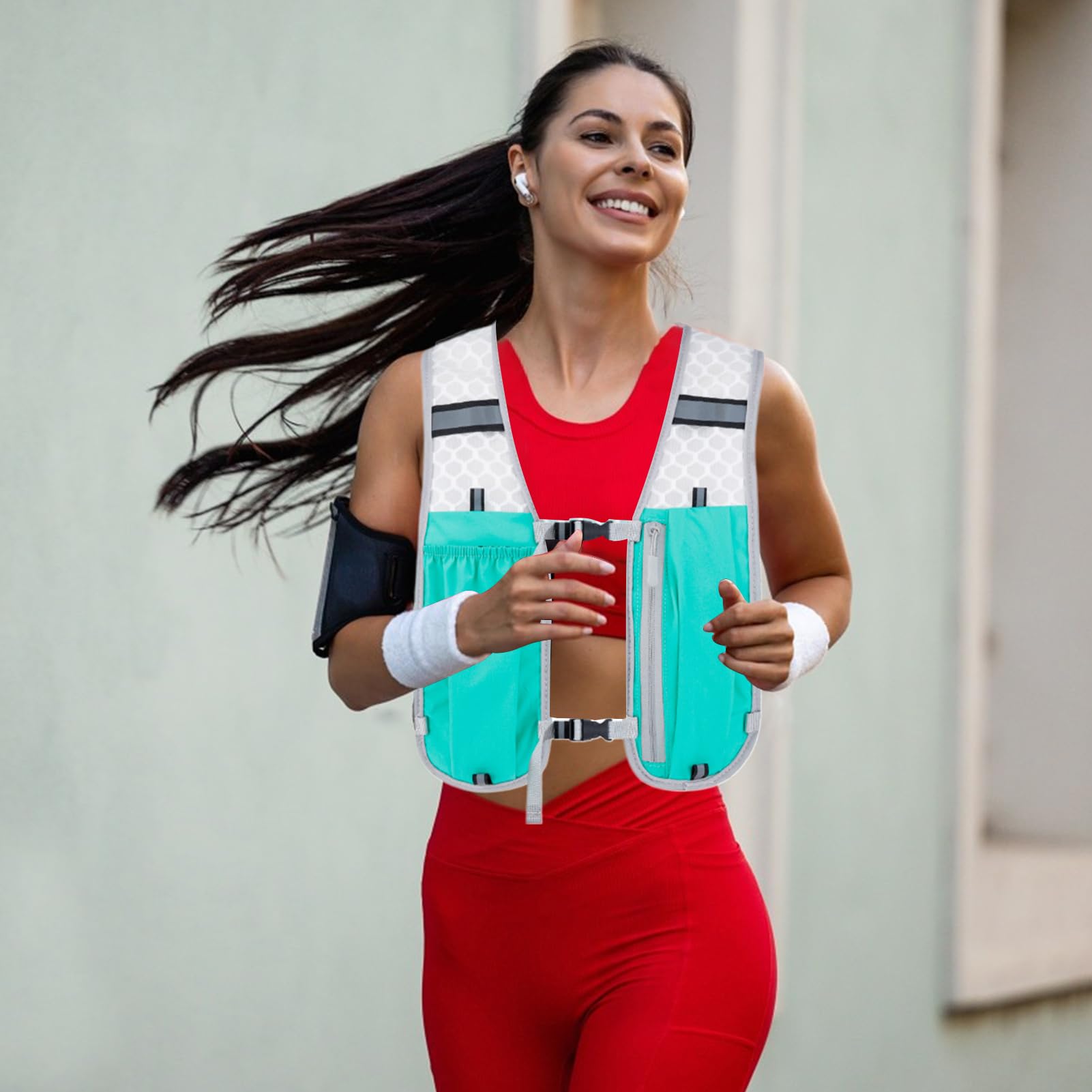 Gilet d'hydratation de course à pied, gilet de course respirant avec plusieurs poches, élastique, léger, stable, poche poitrine pour homme et femme, randonnée, marathon, course et camping