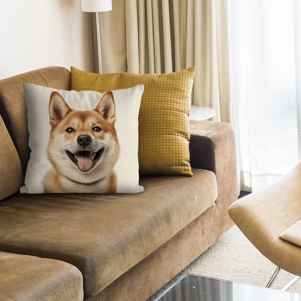 Mignon Chien Chihuahua Avec écouteur Imprimé Bleu à Rayures Géométriques Taie D'oreiller Animal