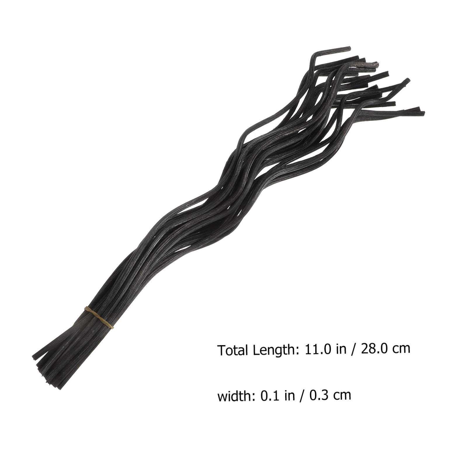 HEALLILY 40pcs Natural Rattan Reed Difusor de Fragancia Ondulada Reemplazo Palillo de Recambio para Home Office Yoga Meditación (negro)