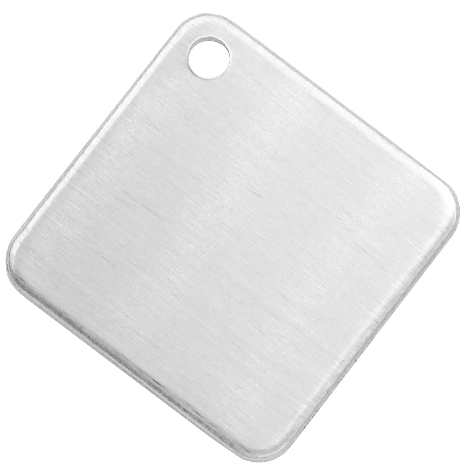 ABBECIAO50PCS 1.5" Aluminum Square Blanks Deburred for Metal Stamping and Engraving 14ga. w/Hole