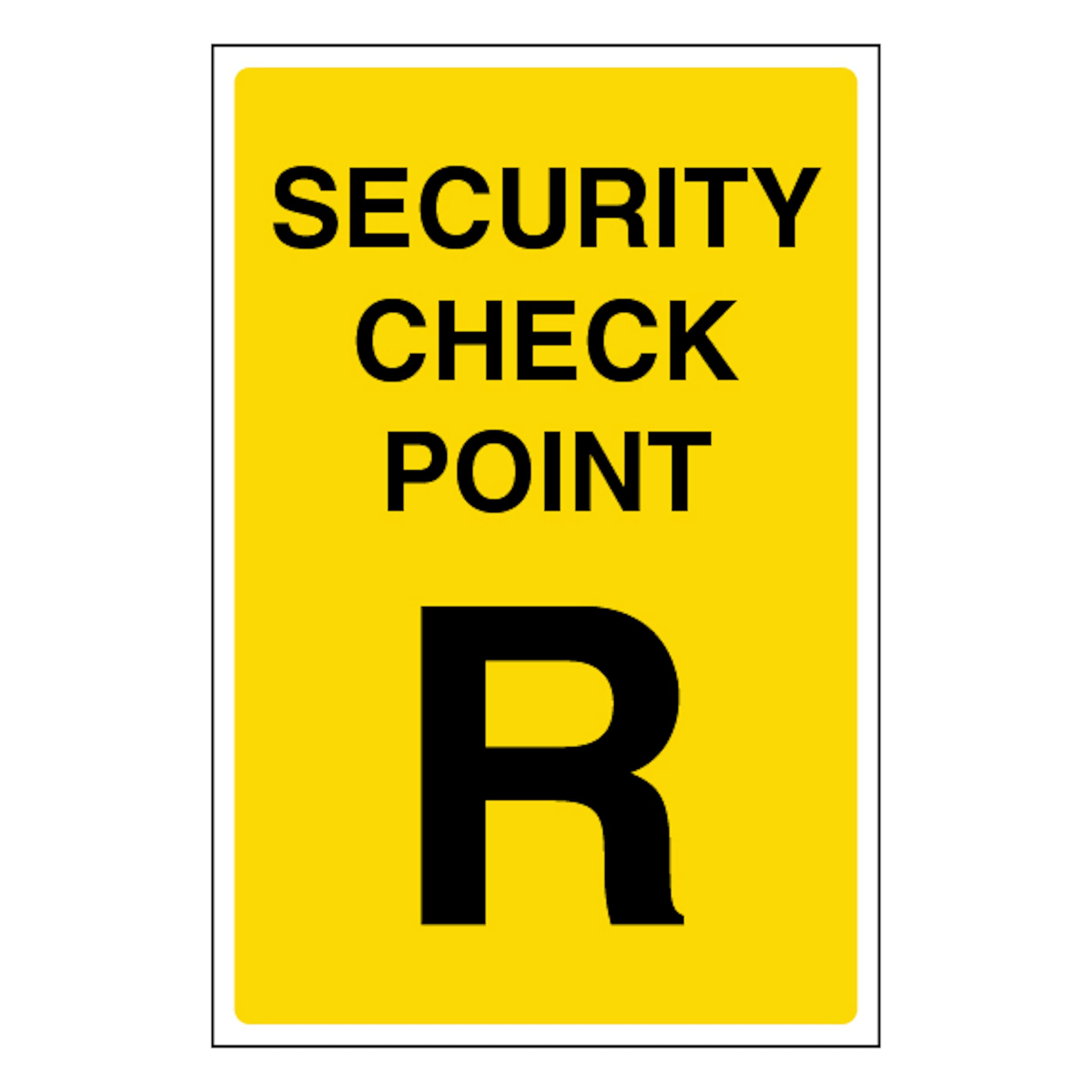 V Safety Security Check Point R 100 x 150 mm - 1mm Rigid Plastic