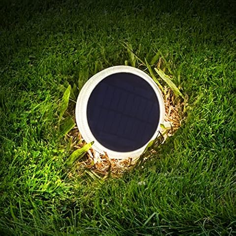 YiLaie Solar Deck Lights Outdoor Waterproof, Garden Driveway Walkway Pathway Ground Step Dock Lights Solar Powered, LED Solar Lighting for Backyard Patio Lawn, auto ON/Off - Warm White Cover