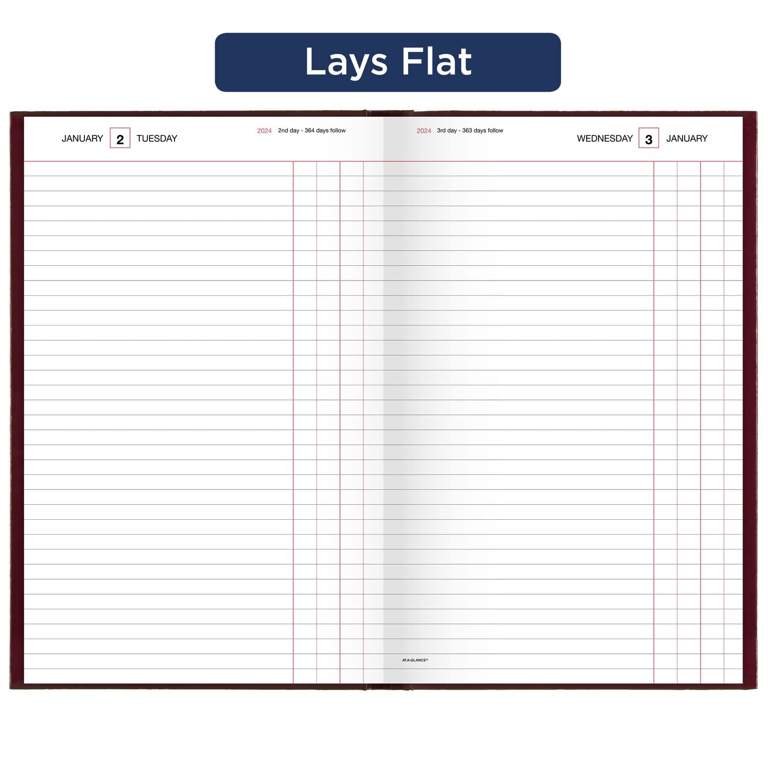 AT-A-GLANCE 2024 Daily Diary, Standard Diary & Address Book, 7-3/4