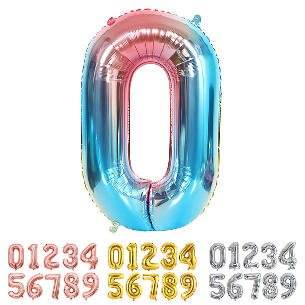 Foil Globo Número 5 Azul 40" (101cm), Inflable Helio o aire, Gigante Numeros 0-9, 10-19, 20-29, 30-100, Grande Globos Decoración para La Boda Aniversario y Cumpleaños Fiestas — view 162