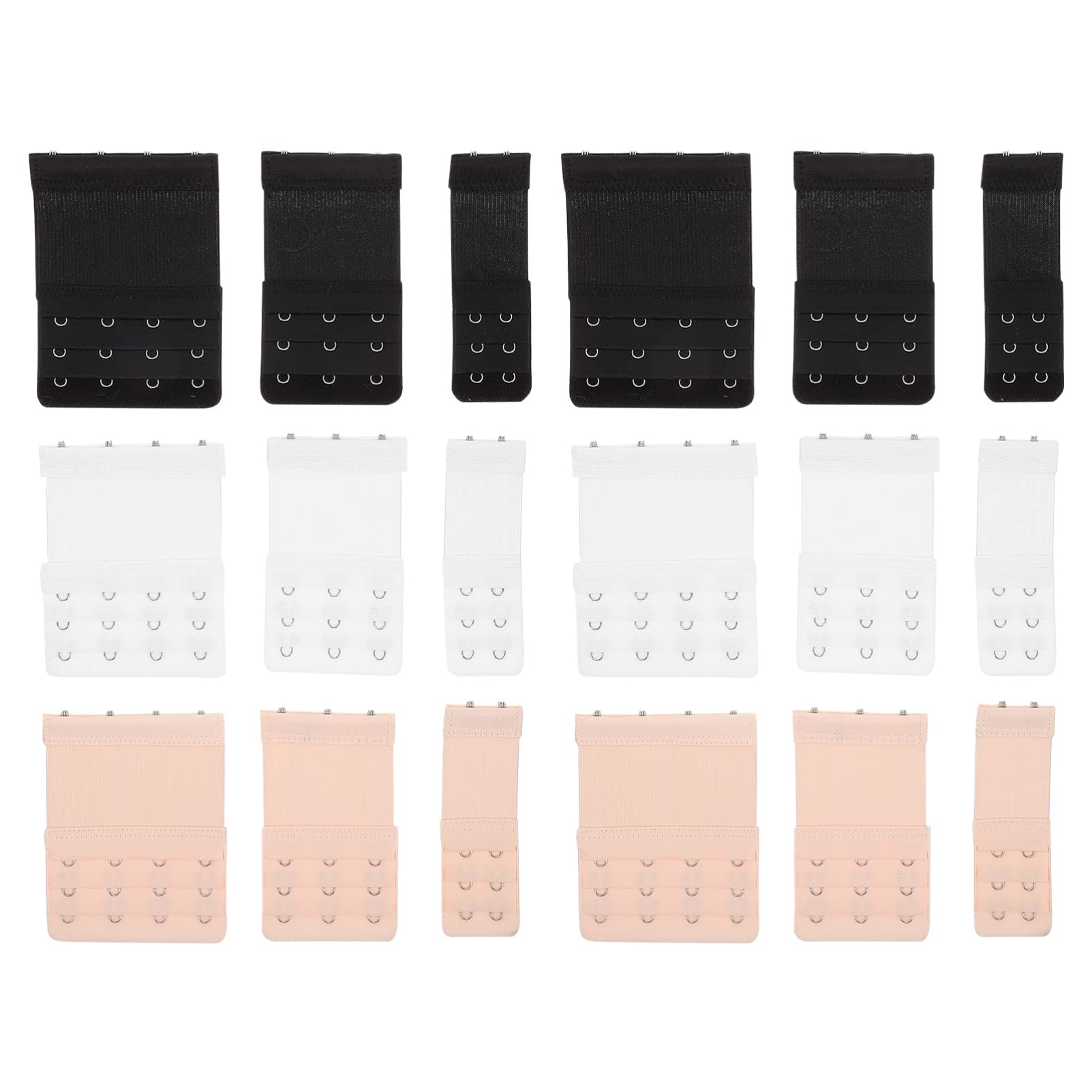 Womens Bra Extender Elastic Buckles: 2 3 4 Hooks Bra Extension Strap 18pcs Lingerie Extenders Stretchy for Lady Girl-image-0