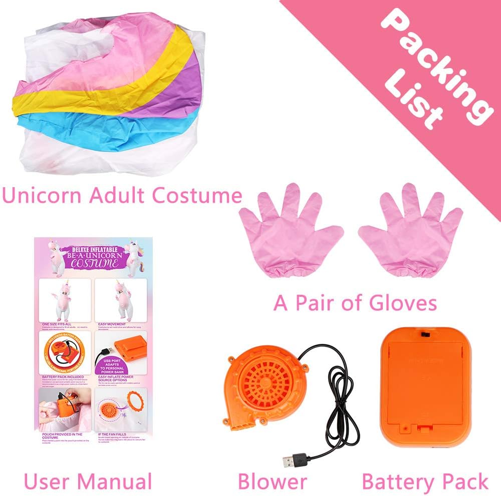 OurWarm Inflatable Unicorn Costume Adult, Funny Halloween Inflatable Costume Blow Up Costumes for Man and Women Halloween Party Cosplay Supplies - Image 4