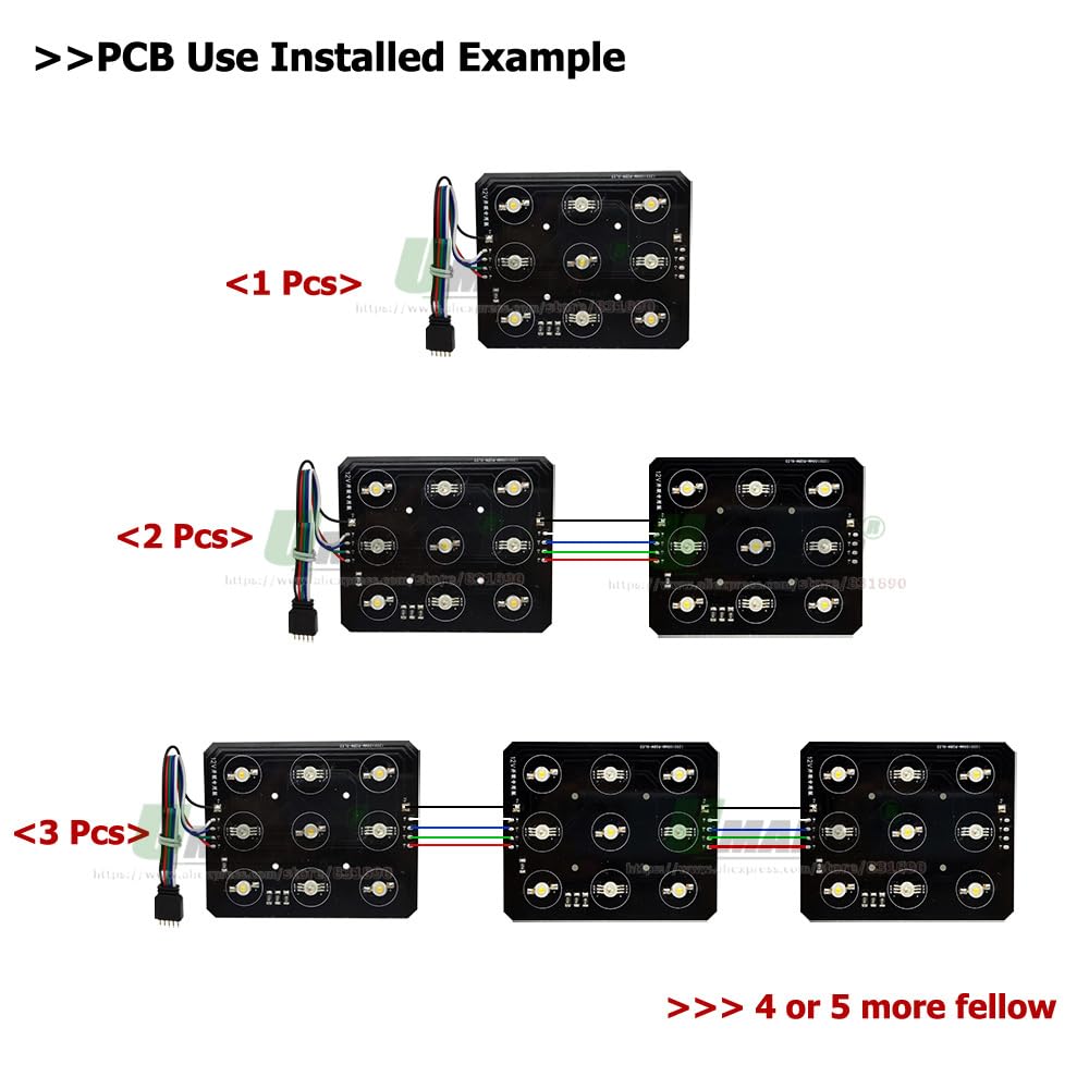 światło roślinne, Oświetlenie LED do akwarium PCB wymień wszystkie zestawy, RGB + pełne 20-100W intelintna aplikacja lampa uprawy roślin wodnych DIY(100W 5 PCB Full Sets)