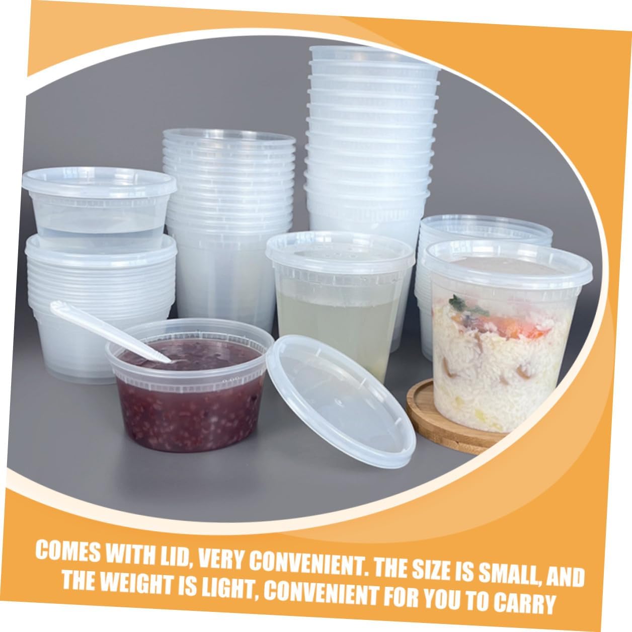 Garneck Disposable Soup Cups and Containers 16oz 32oz Sealed Bowls with Lids, Heat Resistant for Hot and Cold Foods, 50pcs Takeout Food Packaging for Meal Prep and Soup Storage