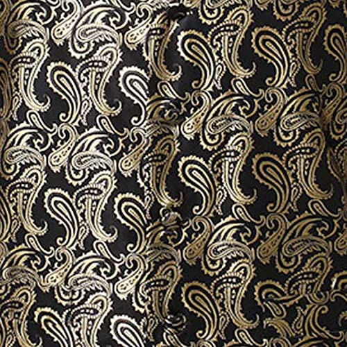 Mens Vest Tie Set Classic 3pc Jacquard Paisley Vest and Necktie Pocket Square Formal Waistcoat for Suit or Tuxedo3