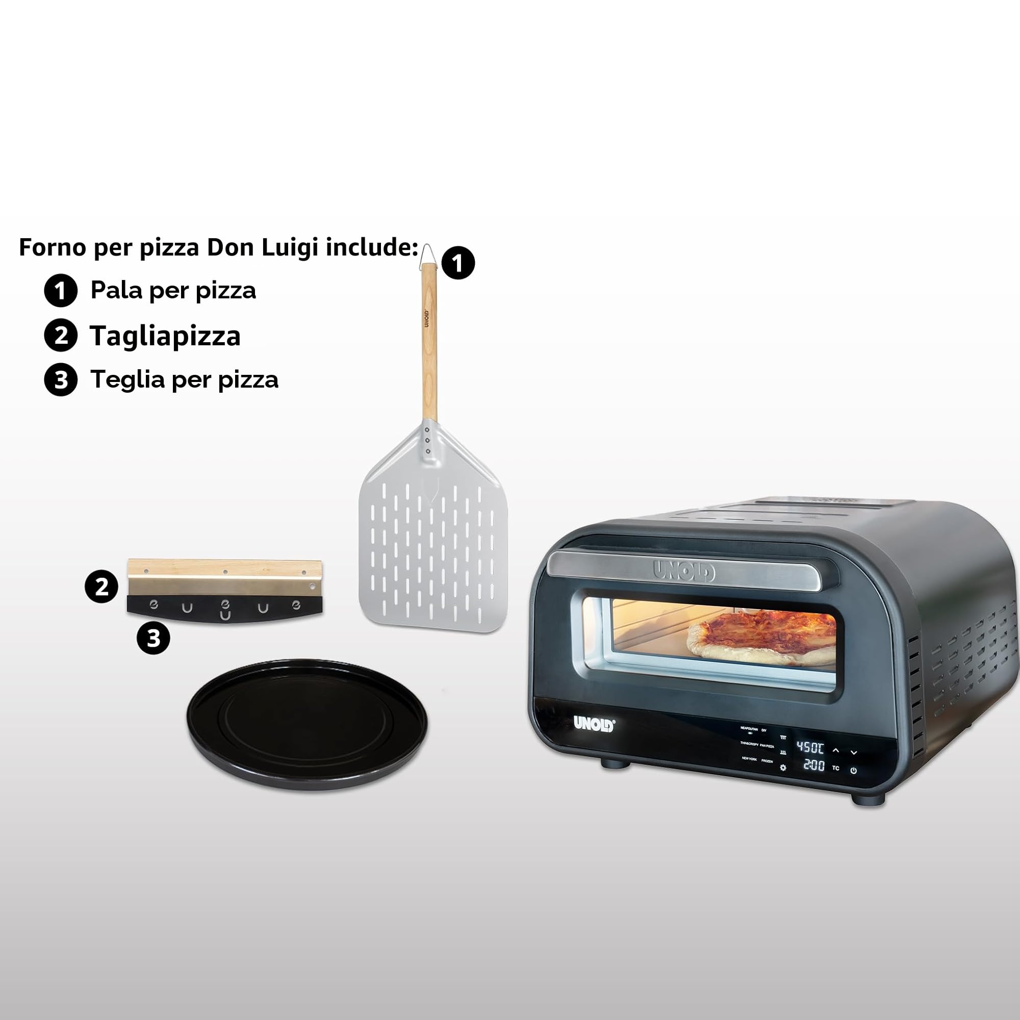 Unold Pizza Oven Don Luigi (68815) black Schwarz