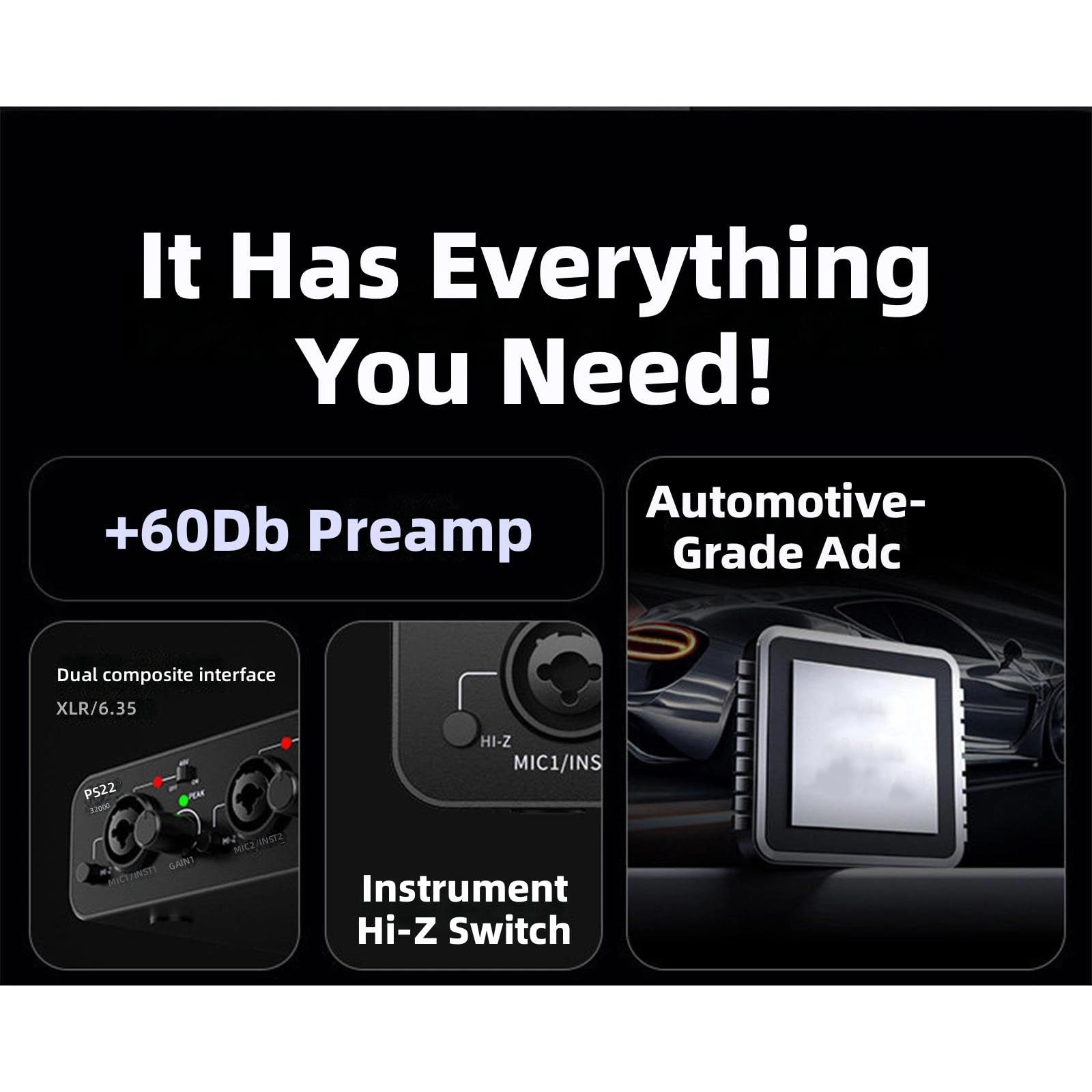 Interfacce audio USB professionali a 24 bit / 192 kHz per e streaming con ingressi multipli Plug and Play Scheda audio Plug and Play per podcast