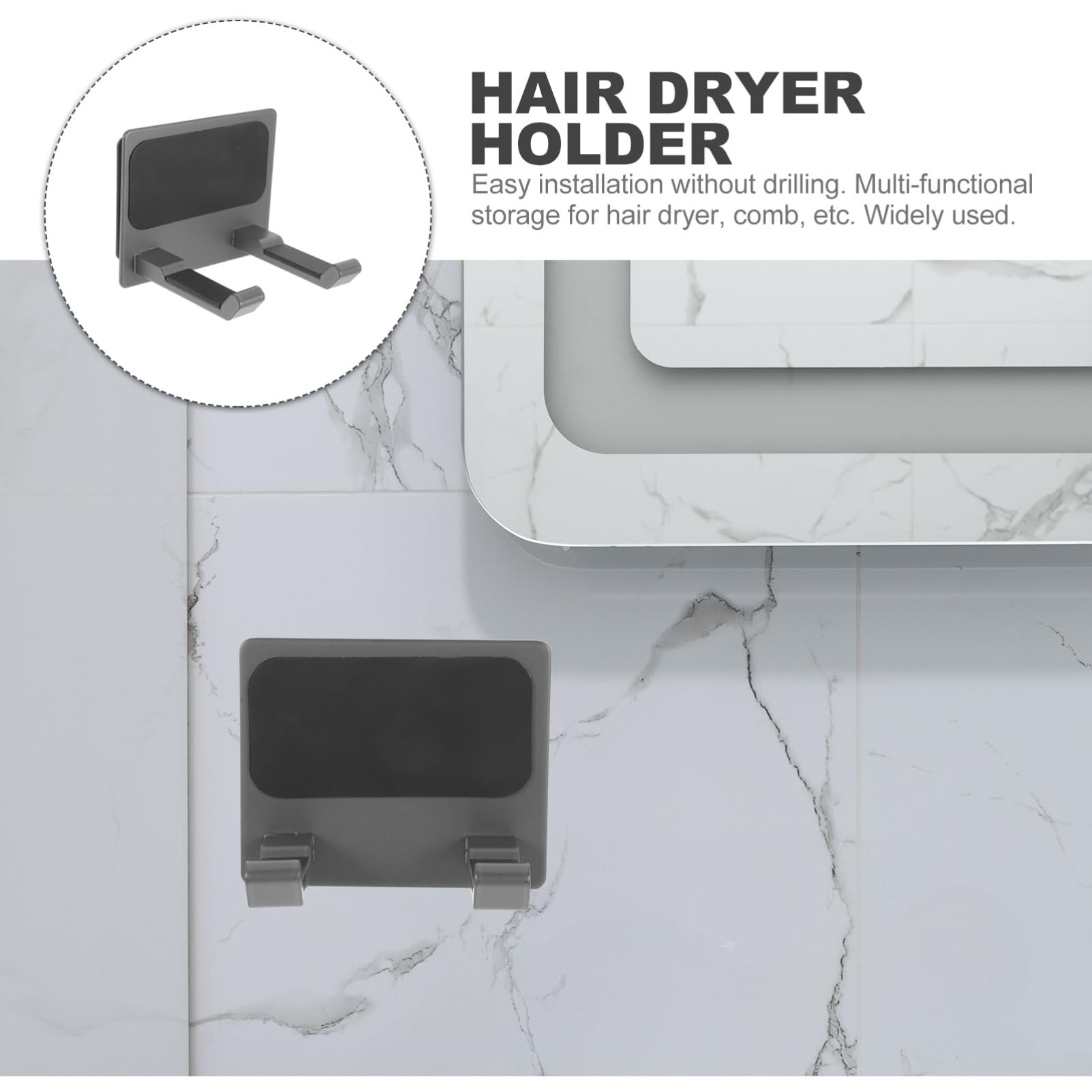 PRETYZOOM 5 Piezas Estante para Secador De Pelo Secadoras De Cabello Vacío Rulos para El Cabello Perchas para Secador De Pelo Organizador De Secador De Pelo Secador De Pelo De Viaje Aluminio