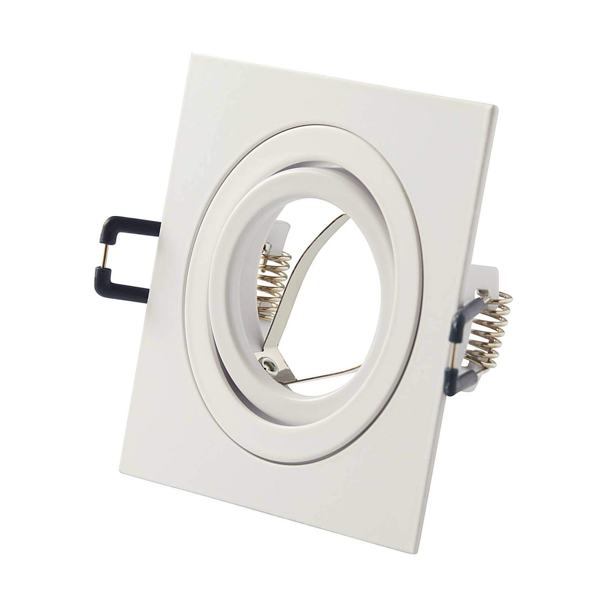 12x LED Einbaustrahler Set Weiß eckig 5 Watt warmweiß 230V flach (30mm) - Einbauleuchte schwenkbar dimmbar aus Aluminium - 75-85mm Bohrloch Einbau-Spot Decken-Strahler