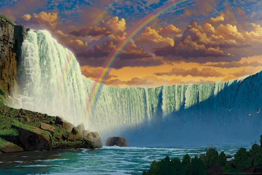 Amazon.com: Niagara Falls Rainbow Nature Landscape by Vincent Hie