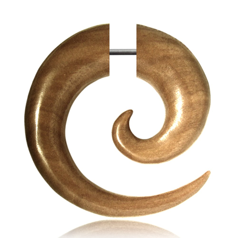 CHICNET Acero Inoxidable Espiral Lobe Piercing Pendientes de Caracol 6 mm 8 mm Acero Quirúrgico Cierre de rosca