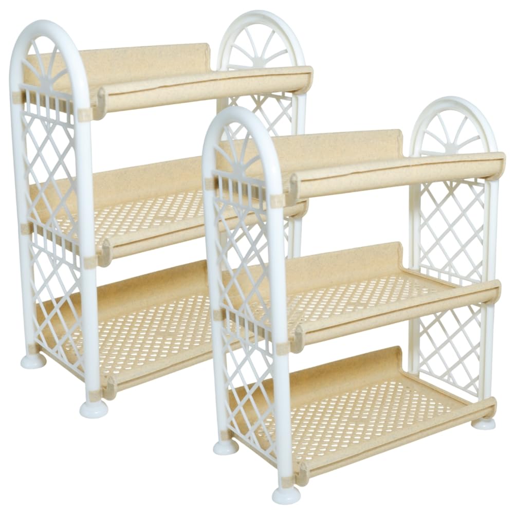 Simply Home Magic 3 Tier Plastic Multipurpose Storage Organizer-Easy to Fit, Wall Hanging Durable & Lightweight Rack for Kitchen, Bathroom,Kids & Office - Space-Saving Rack| Set of 2 | Yellow-picture-20