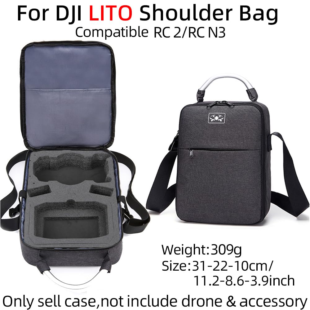 Futerał do przechowywania DJI Lito X1 Organizer Bag Lito 1, przenośna torba na ramię RC 2 torba Rossbody RC N3 torba ochronna akcesoria do dronów, Czarny, Pudełko do przechowywania