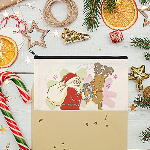 Sepglitter 4Pcs Blank Diy Craft Bag Canvas Pouch Zipper Pen Pencil Case Cotton Invoice Pouch Bulk Cosmetic Bags For Makeup Travel Toiletry Storage 8.3 × 4.7 Inch（White） #TOP7