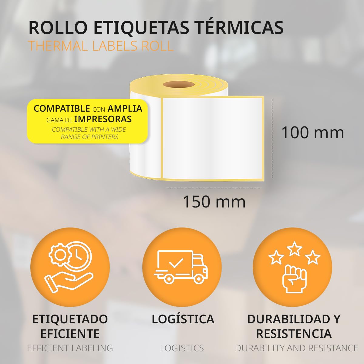 Etichette Termiche, Etichette Adesive Termiche per Stampante, Stampa e Personalizza le Tue Etichette per Spedizioni e Prodotti, Dimensioni Etichetta 100x150mm - Ofituria (6000 etichette)