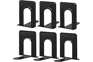 HappyHapi Premium Bookends for Bookshelves: Non-Slip Metal Bookends for Shelves