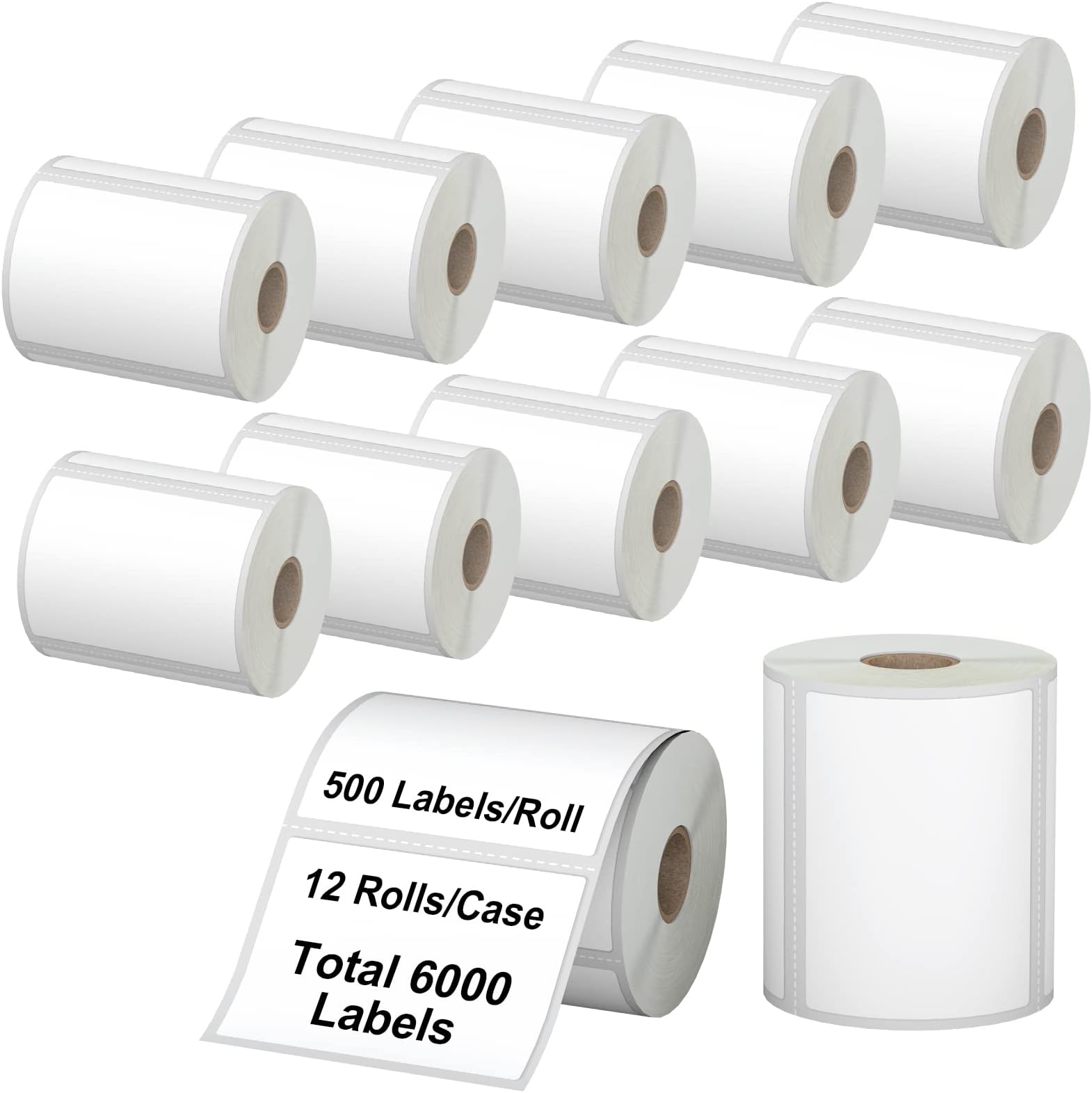 12 Rolls 6000 Pcs 4"x3" 3-Proof Direct Thermal Shipping Labels 1" Core Compatible with Zebra LP2844 ZP450 ZP505 ZD420 GX430T GK420T ZT410 ZD421 and Rollo MUNBYN, 103mmx76mm Thermal Sticker