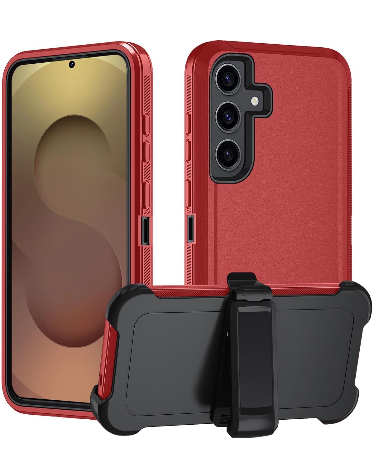 Miimall for Samsung Galaxy S25 Case with Clip, with 360° Rotating Kickstand, Anti-Drop, Heavy Duty Shockproof and Dual Layer Military Grade Protective